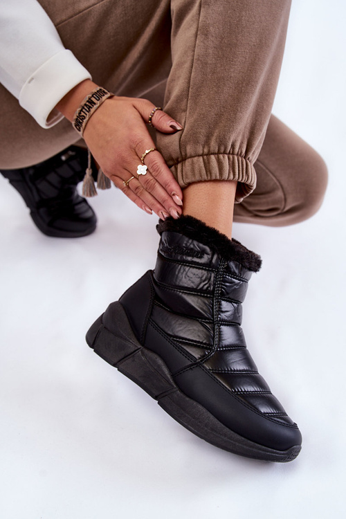 Жіночі зимові черевики на блискавці чорні Senia