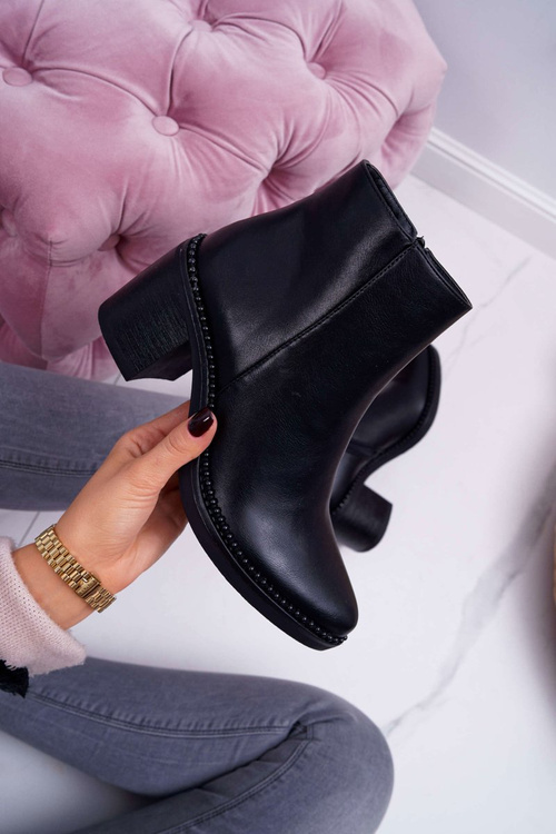 Жіночі чоботи на шпильці Duo чорного кольору