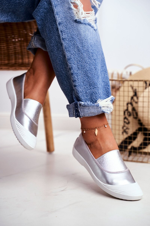 Кросівки на сліпах Срібні Justy