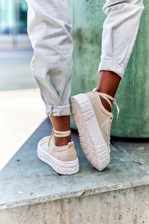 Жіночі кросівки на платформі бежеві Big City Life