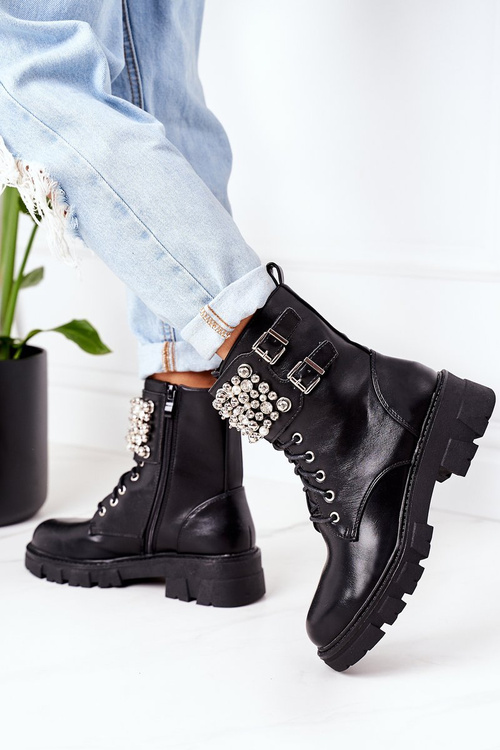 Утеплені чоботи з перлами Чорні зараз або ніколи