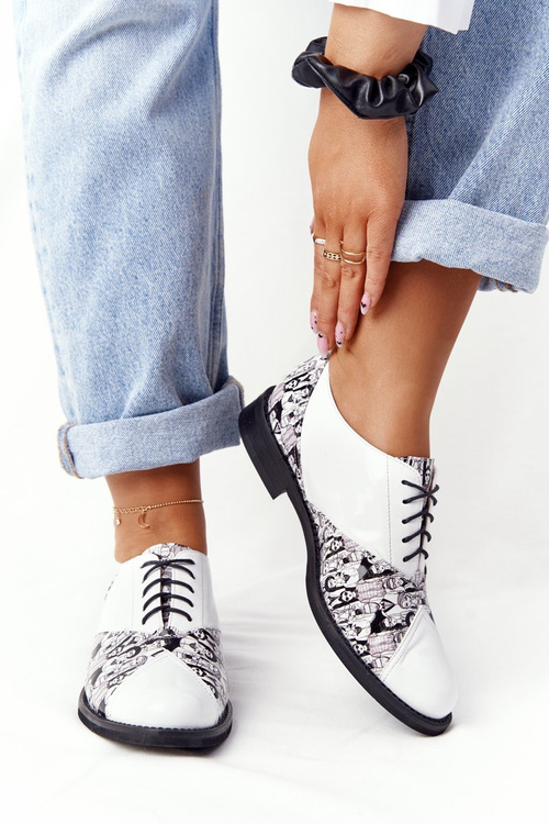 Жіночі шкіряні броги Visconi 7439294 чорно-білі