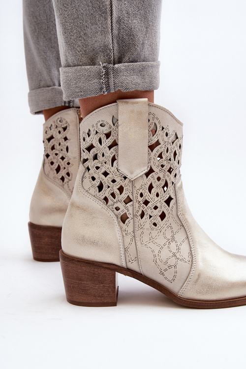 Жіночі мереживні чоботи Zazoo 3394/2 Gold