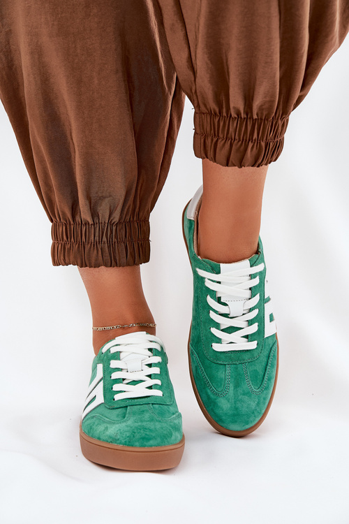 Кросівки Спортивне Взуття Замшеві Зелені Vinceza 79517