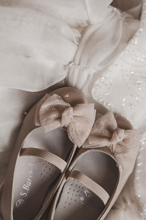 Дитячі лаковані балетки з бантом Бежеві Zolly