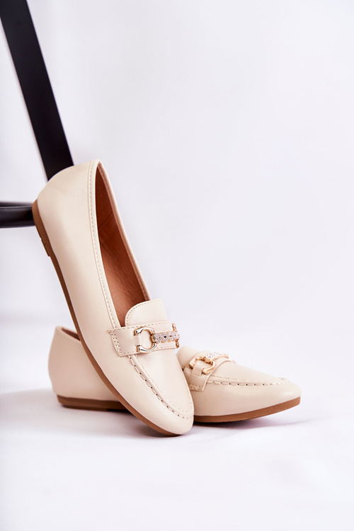 Жіночі шкіряні лофери бежеві Godley