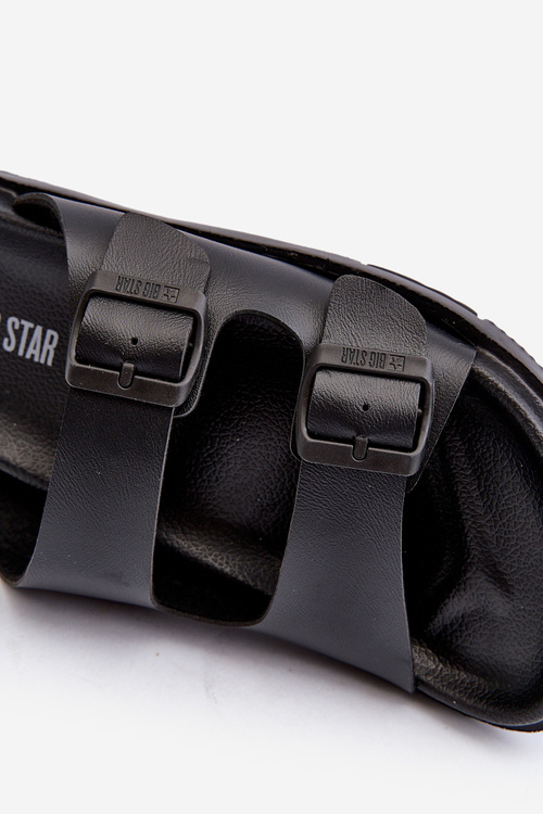 Легкі чоловічі шльопанці з пряжками Big Star NN174597 Чорні