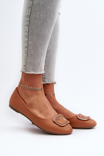 Балерини з декором з екошкіри Camel Enicoria