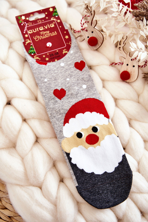 Новорічні жіночі шкарпетки з візерунком Миколи Сивого