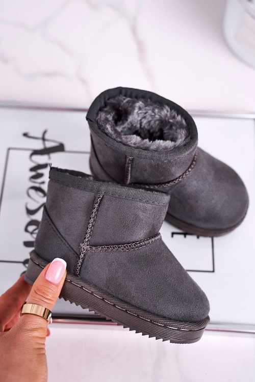 Дитячі утеплені зимові черевики сірі Gooby