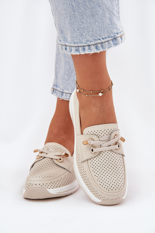 Шкіряні Полуботи З Природної Шкіри На Платформі Artiker 56C2102 Бежеві