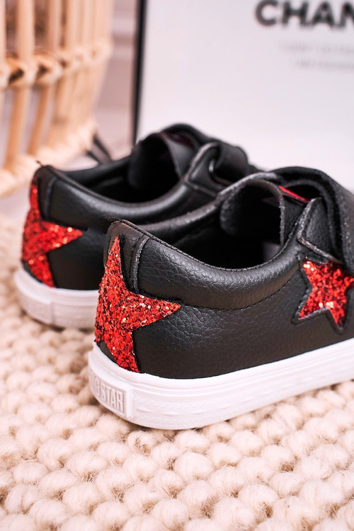 Дитячі шкіряні кросівки із зіркою BIG STAR DD374105 Чорні