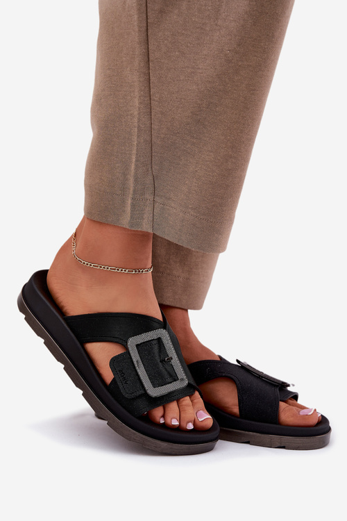 Ароматні Жіночі Сандалі З Декоративною Пряжкою Чорні ZAXY RR285078