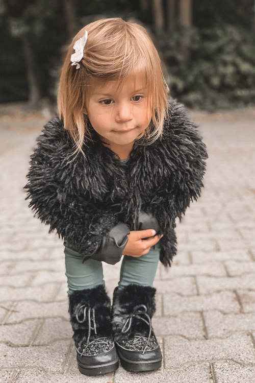 Дитячі снігові черевики з флісом Чорні Мінні Маус