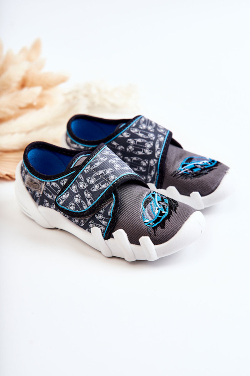 Тапочки Befado Velcro Car 273X339 Сіро-блакитні