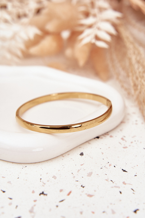 Гладкий браслет із хірурнічної сталі золотий