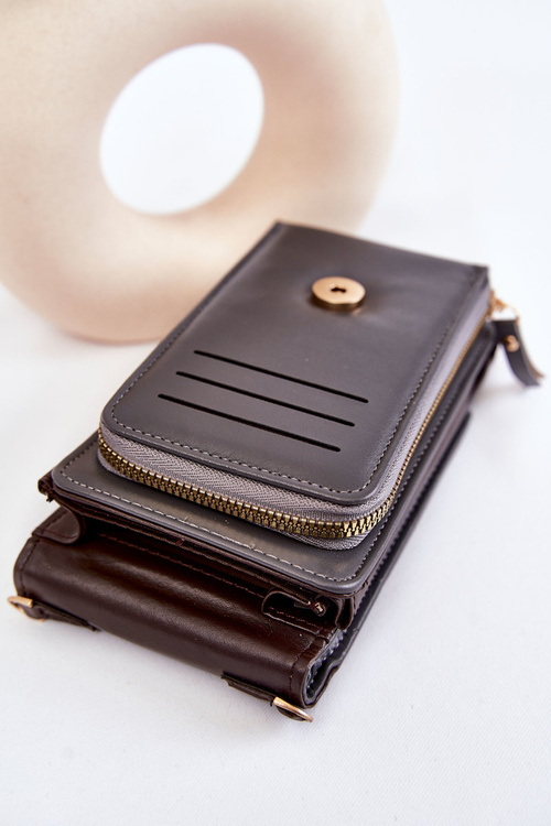 Модна сумочка гаманець 2в1 з тисненням Grey Savano