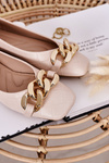 Елегантна стьобана балерина з ланцюжком Beige Coco
