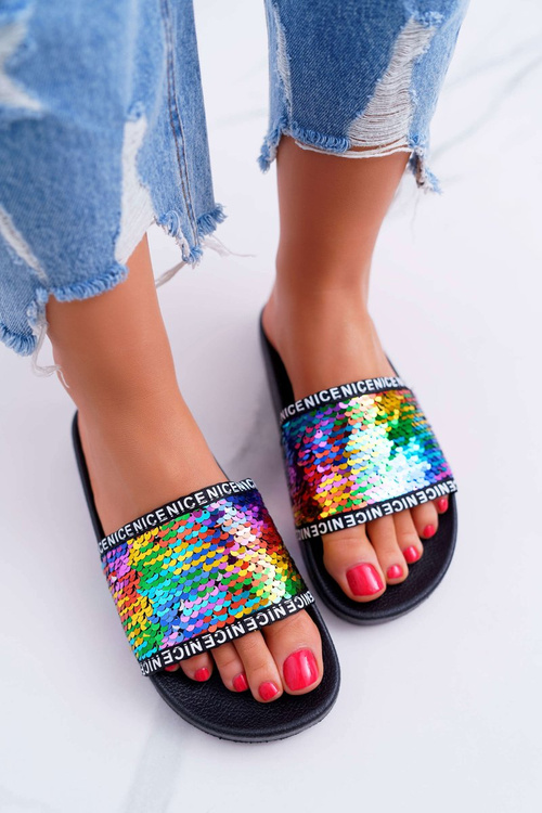 Жіночі райдужні шльопанці Nice Multiskirted