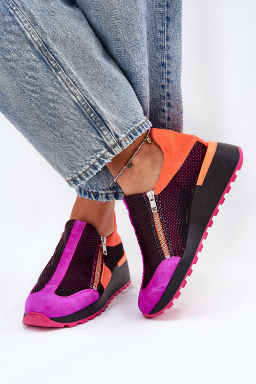 Шкіряні Кросівки на Платформі Maciejka Чорні 06853-15