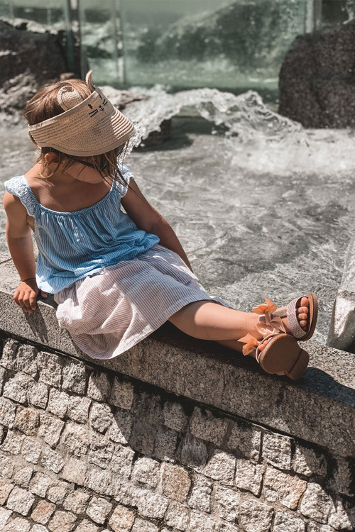 Дитячі босоніжки з бантом Beebee рожеві