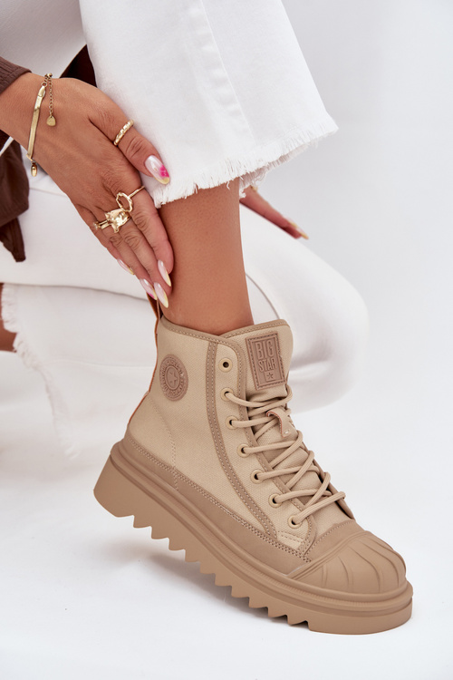 Високі Жіночі Кросівки З Утепленням Big Star OO274A356 Бежеві