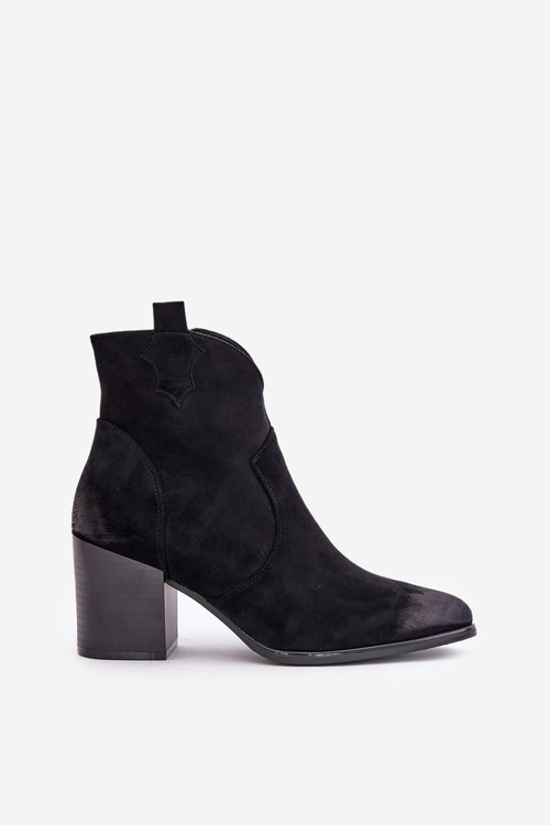 Жіночі замшеві теплі черевики Wenche чорного кольору