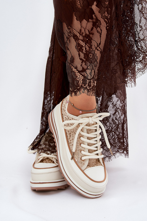 Жіночі Кросівки На Масивній Платформі S.Barski BF51-101 Бежеві