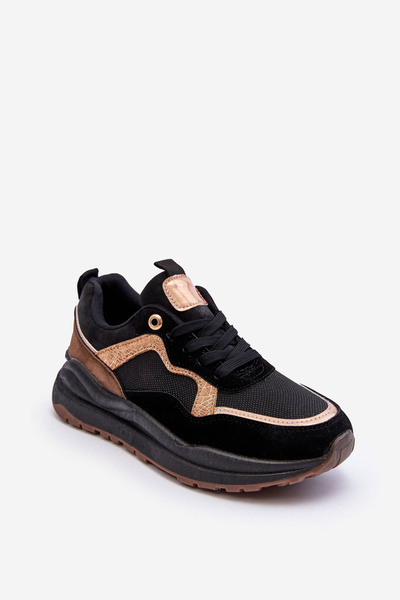 Модне шкіряне жіноче спортивне взуття Black Calarene