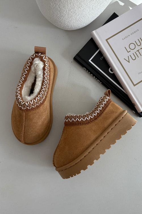 Дитячі зимові черевики з вишивкою Camel Prina