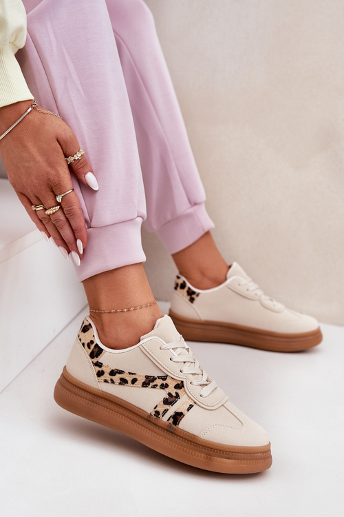 Жіночі Кросівки На Платформі Пантера Бежеві Totter