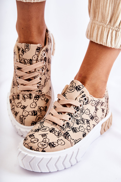 Жіночі кросівки спортивне взуття візерунок бежевий Awersa