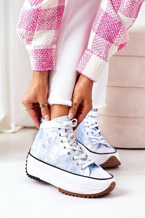 Сині кросівки на платформі з ефектом тай-дай Electric Love