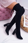 Жіночі черевики на шпильці замшеві чорні Selfie