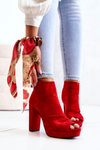 Черевики на шпильці з відкритим носком, червоні, Adore