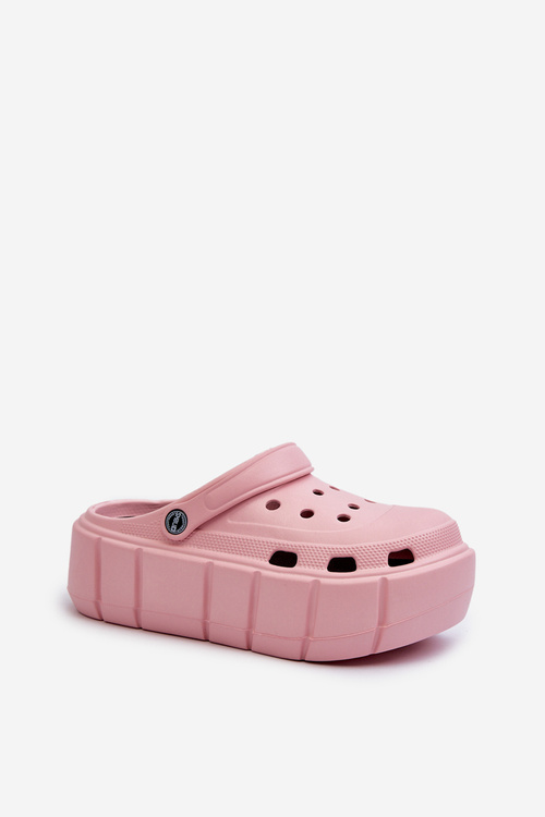 Рожеві жіночі поролонові шльопанці на платформі Itubia