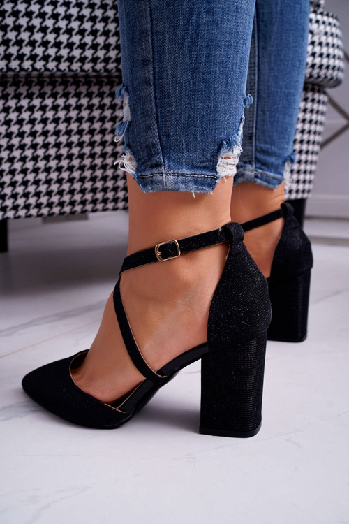 Жіночі туфлі на шпильці Glitter Black Trever