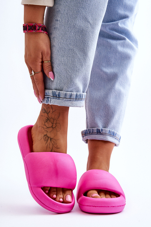 Жіночі легкі пінні тапочки на платформі фуксія Мілтон