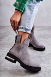 Замшеві черевики з вирізами сірі Elvera
