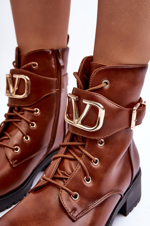 Жіночі ватні черевики Workery Gold Buckle Brown Vera