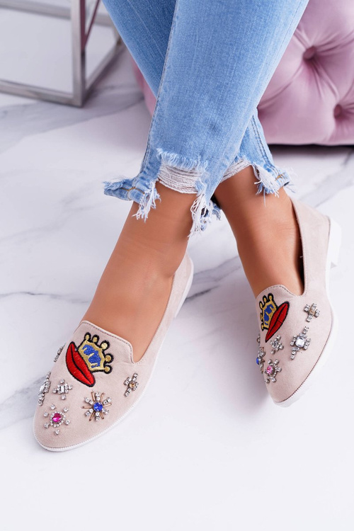 Бежеві жіночі балерини Печворк Принцеса