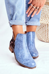 Жіночі чоботи на плоскій підошві Весняні блакитні Viva