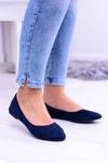 Темно-сині жіночі замшеві балетки Bueno
