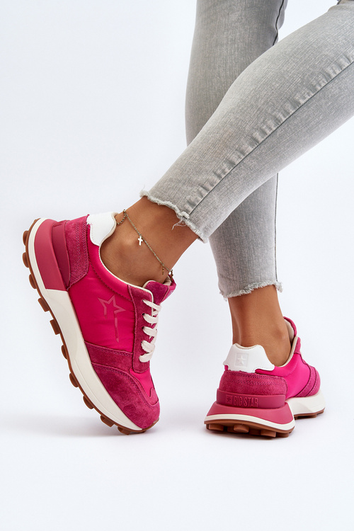 Жіночі шкіряні кросівки Big Star NN274961 Фуксія