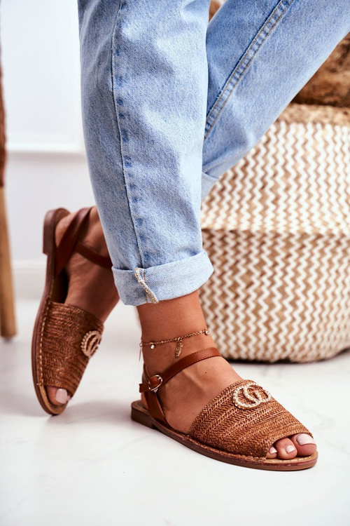 Коричневі жіночі босоніжки Lu Boo Plaited Felicia