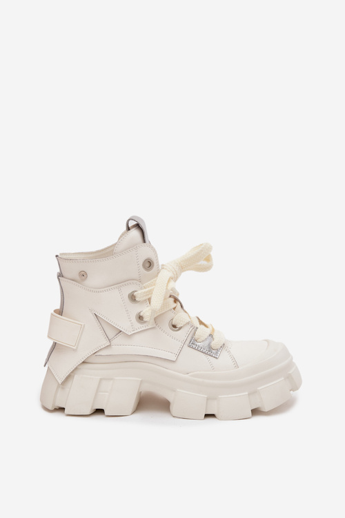 Шкіряні утеплені спортивні чоботи GOE SS2N4055 Білі