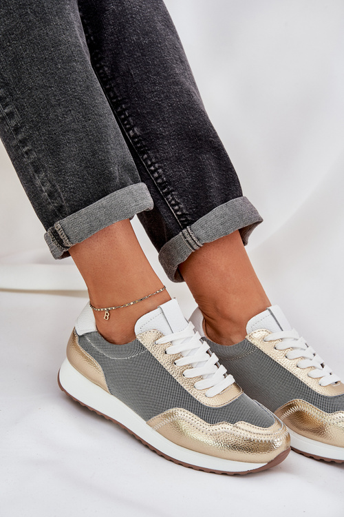 Шкіряне Спортивне Взуття Sneakers Жіноче D&A LR51-847 Золоті