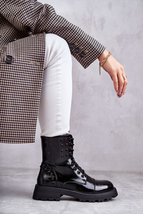 Лаковані черевики на шпильці Чорні Palmira