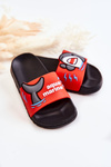 Світлі дитячі тапочки червоно-чорні Sharky