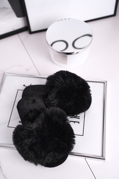 Дитячі тапочки з хутром Чорний сніжок